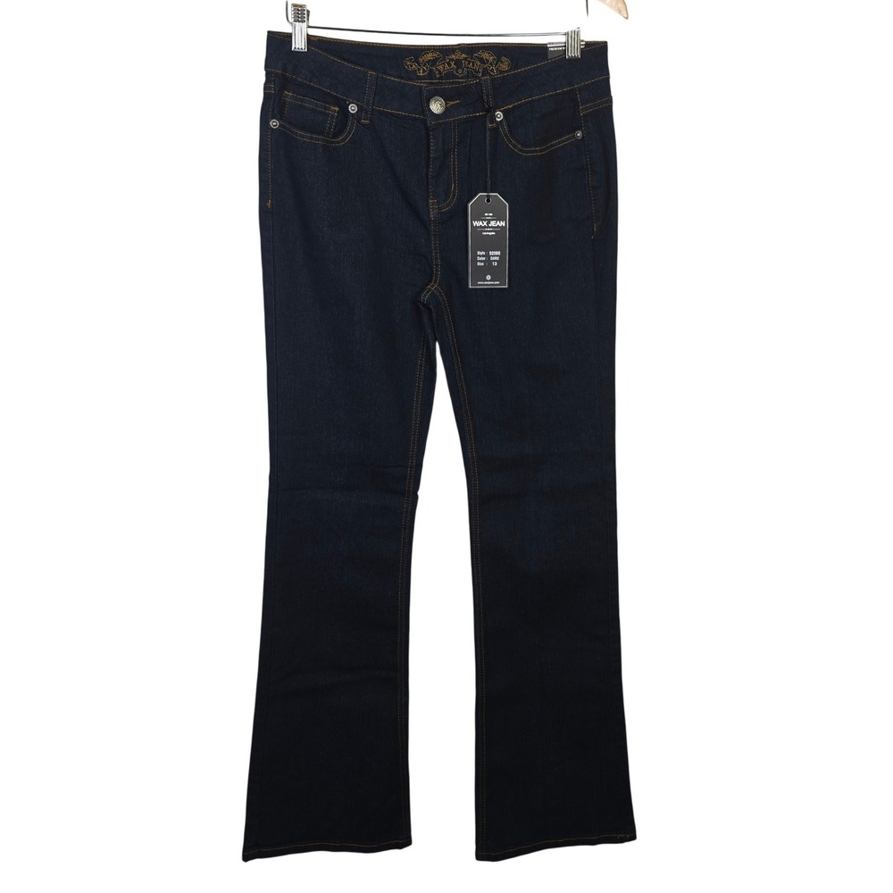 Wax Jean Women Dark Wash Flare Bootcut Jeans Size 13 NWT Mid Rise